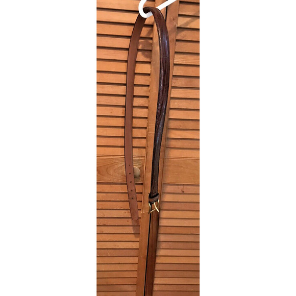 Men's Brown Full grain cowhide belt size 42 Made in USA Solid Brass buckle - Picture 1 of 11